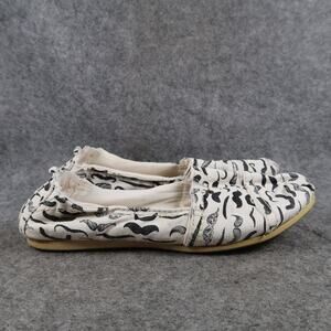 Mad Love Shoes Womens 7 Casual Slip On Flats Loafers Stretch Back Moustache Y2k